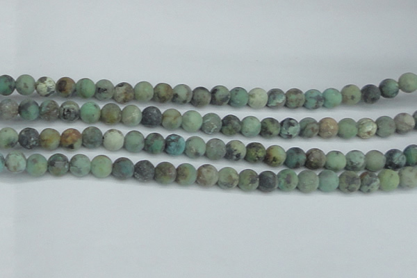 CTU564 15.5 inches 8mm round matte african turquoise beads