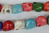 CTU711 15.5 inches 10*12*12mm skull dyed turquoise beads wholesale