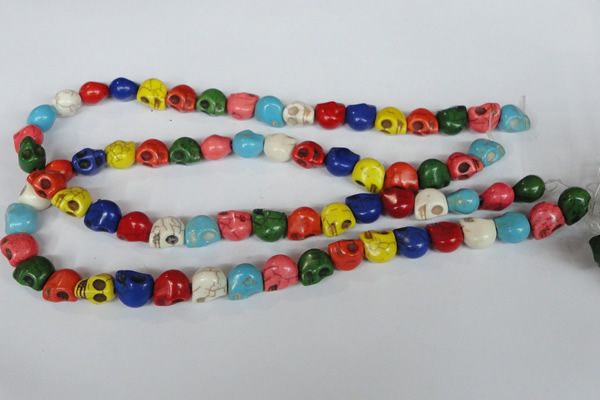 CTU711 15.5 inches 10*12*12mm skull dyed turquoise beads wholesale