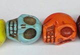 CTU713 15.5 inches 18*20*22mm skull dyed turquoise beads wholesale