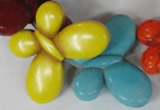 CTU739 15.5 inches 25*35mm butterfly dyed turquoise beads wholesale