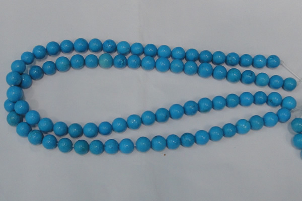 CTU824 15.5 inches 10mm round dyed turquoise beads wholesale