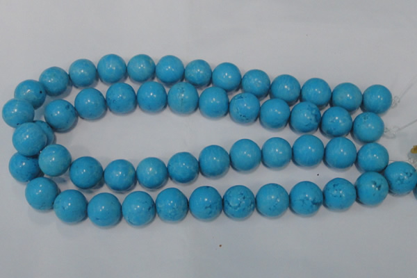 CTU826 15.5 inches 16mm round dyed turquoise beads wholesale