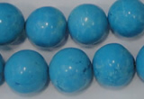 CTU855 15.5 inches 14mm round dyed turquoise beads wholesale