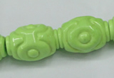 CTU893 15.5 inches 18*25mm carved rice dyed turquoise beads