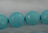 CTU915 15.5 inches 14mm faceted round synthetic turquoise beads