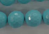 CTU918 15.5 inches 20mm faceted round synthetic turquoise beads