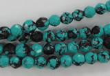 CTU931 15.5 inches 6mm faceted round synthetic turquoise beads