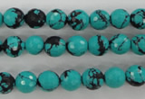 CTU932 15.5 inches 8mm faceted round synthetic turquoise beads