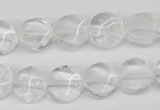 CTW01 15.5 inches 12mm twisted coin white crystal beads wholesale