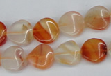 CTW05 15.5 inches 12mm twisted coin agate gemstone beads wholesale