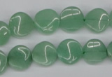 CTW07 15.5 inches 12mm twisted coin green aventurine beads wholesale