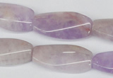 CTW100 15.5 inches 15*30mm twisted rectangle lavender amethyst beads