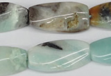 CTW104 15.5 inches 15*30mm twisted rectangle amazonite beads