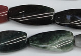 CTW105  15.5 inches 15*30mm twisted rectangle moss agate beads