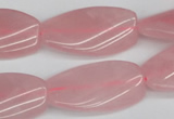 CTW106 15.5 inches 15*30mm twisted rectangle rose quartz beads