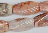 CTW107 15.5 inches 15*30mm twisted rectangle agate beads wholesale