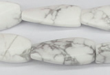 CTW109 15.5 inches 15*30mm twisted rectangle white howlite beads