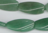 CTW111 15.5 inches 15*30mm twisted rectangle green aventurine beads