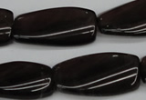 CTW114 15.5 inches 15*30mm twisted rectangle smoky quartz beads