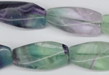 CTW121 15.5 inches 15*30mm twisted rectangle fluorite gemstone beads