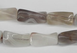 CTW123 15.5 inches 9*20mm twisted trihedron botswana agate beads