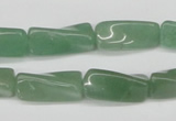 CTW129 15.5 inches 9*20mm twisted trihedron green aventurine beads