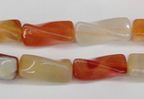 CTW130 15.5 inches 10*20mm twisted trihedron agate gemstone beads