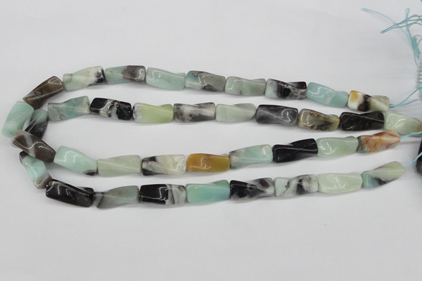 CTW131 15.5 inches 10*20mm twisted trihedron amazonite gemstone beads