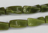 CTW138 15.5 inches 9*20mm twisted trihedron jade gemstone beads