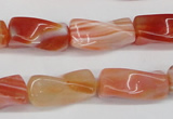 CTW143 15.5 inches 9*20mm twisted trihedron agate gemstone beads