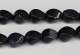 CTW146 15.5 inches 8*11mm twisted rice blue goldstone beads