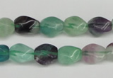 CTW147 15.5 inches 8*11mm twisted rice fluorite gemstone beads