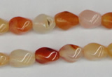 CTW150 15.5 inches 8*11mm twisted rice agate gemstone beads