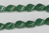 CTW152 15.5 inches 8*11mm twisted rice green aventurine beads