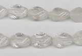 CTW153 15.5 inches 8*15mm twisted rice white crystal beads