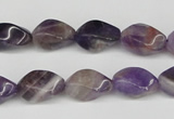 CTW154 15.5 inches 8*15mm twisted rice amethyst gemstone beads