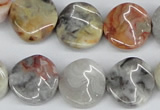 CTW16 15.5 inches 16mm twisted coin crazy lace agate beads wholesale