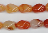 CTW160 15.5 inches 10*15mm twisted rice agate gemstone beads