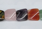 CTW164 15.5 inches 15*15mm twisted square mixed gemstone beads