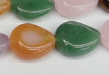 CTW165 15.5 inches 18*22mm twisted teardrop mixed gemstone beads