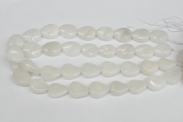 CTW166 15.5 inches 18*22mm twisted teardrop white jade gemstone beads