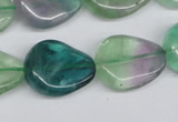 CTW167 15.5 inches 18*22mm twisted teardrop fluorite gemstone beads