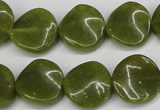 CTW17 15.5 inches 16mm twisted coin jade gemstone beads