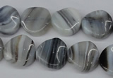 CTW27 15.5 inches 16mm twisted coin botswana agate beads wholesale