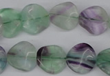 CTW30 15.5 inches 16mm twisted coin fluorite beads wholesale