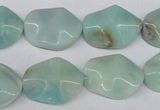 CTW301 15.5 inches 15*20mm wavy oval amazonite gemstone beads