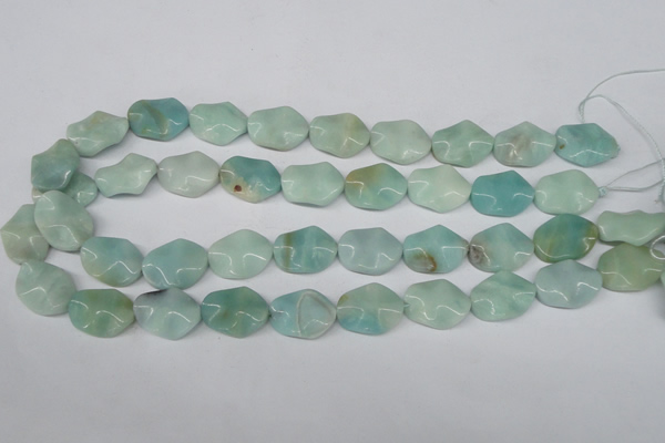 CTW301 15.5 inches 15*20mm wavy oval amazonite gemstone beads