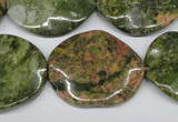 CTW310 15.5 inches 25*30mm wavy oval unakite gemstone beads