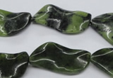 CTW318 15.5 inches 15*30mm wavy marquise Canadian jade beads